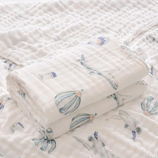 6 Layers Cotton Muslin Swaddle Blanket - Just Kidding Store
