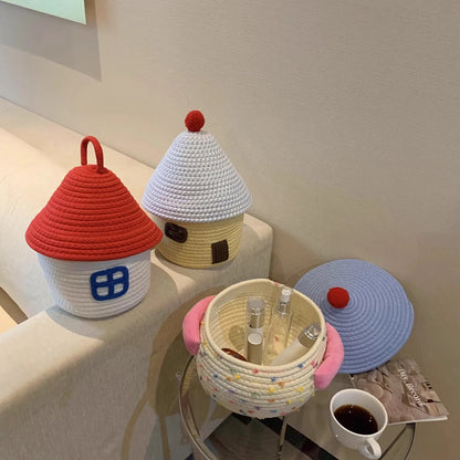 Crochet Cottage Cotton Rope Storage Baskets - Just Kidding Store