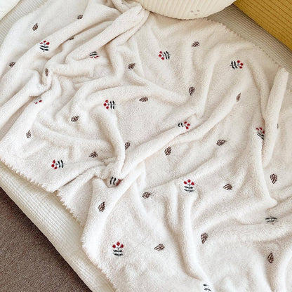Embroidered Soft Flannel Kids Nursery Blanket - Just Kidding Store