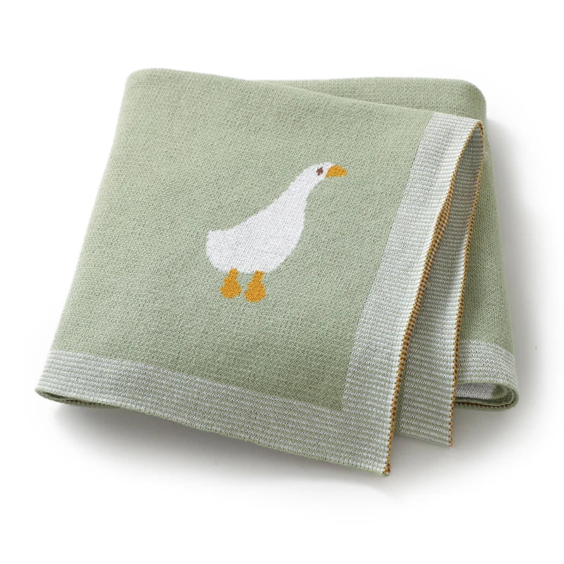 White Goose Cotton Knitted Blanket - Just Kidding Store
