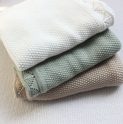 Heirloom Knitted Cotton Baby Children Blanket - Just Kidding Store