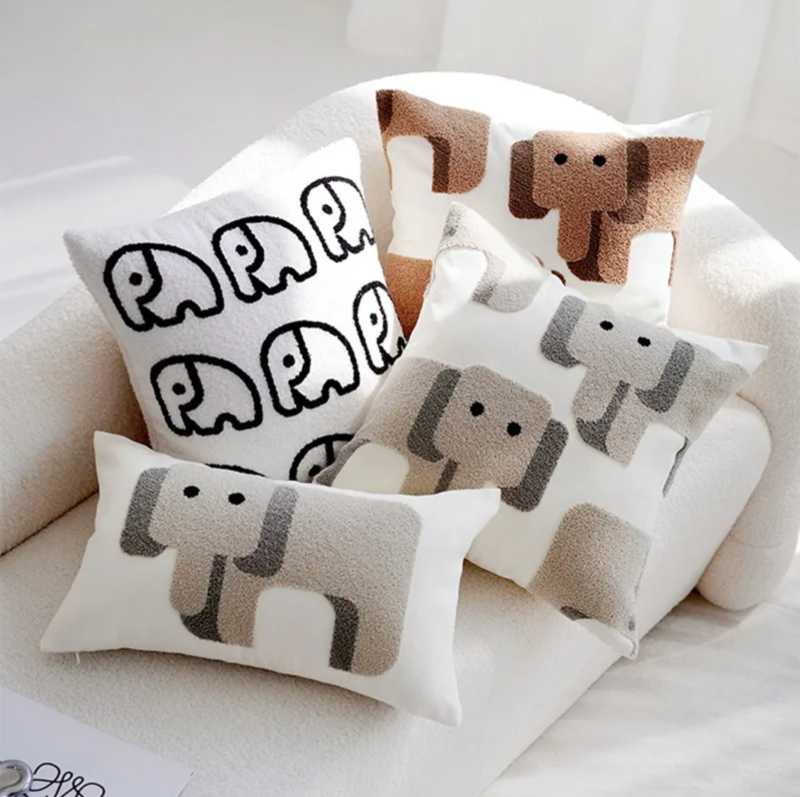 Elephant Embroidered Cushion Covers - Just Kidding Store