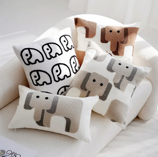 Elephant Embroidered Cushion Covers - Just Kidding Store