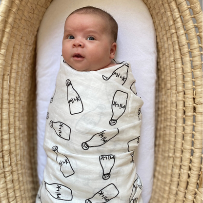 Milk Bottle Cotton Muslin Blanket - Just Kidding Store