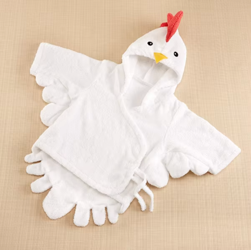 Baby Hooded Bathrobe - Terry Towel - Chick - Just Kidding Store