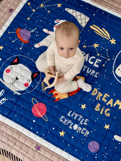 Space Adventure Play Mat - Quilted Anti Skid Carpet - Just Kidding Store