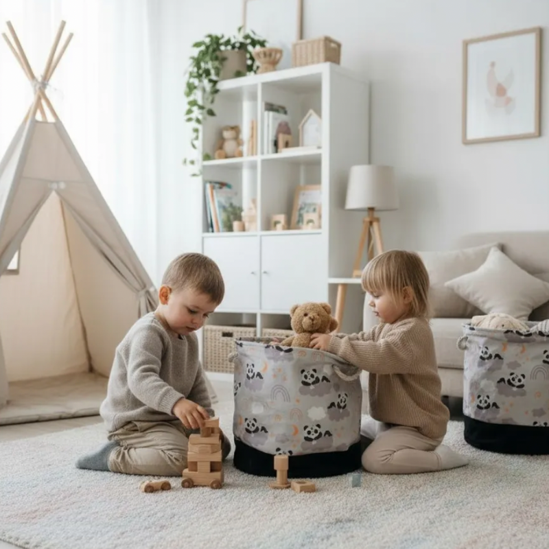 Panda Storage Toy Nursery Playroom Bins - Just Kidding Store