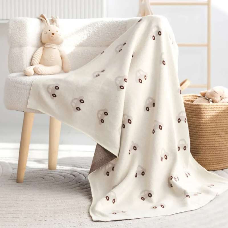 Mini Car Cotton Knit Blanket - Just Kidding Store