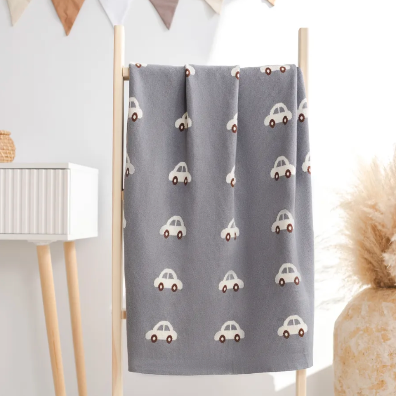 Mini Car Cotton Knit Blanket - Just Kidding Store