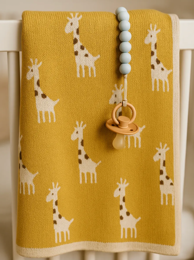Little Giraffe Cotton Knitted Blanket