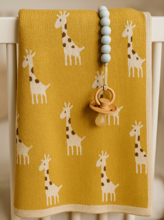 Little Giraffe Cotton Knitted Blanket