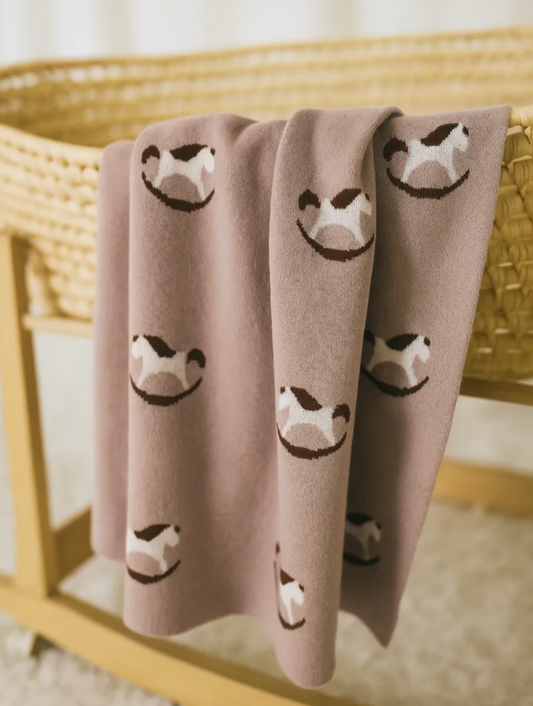 Rocking Horse Baby Kids Cotton Knitted Blanket - Just Kidding Store