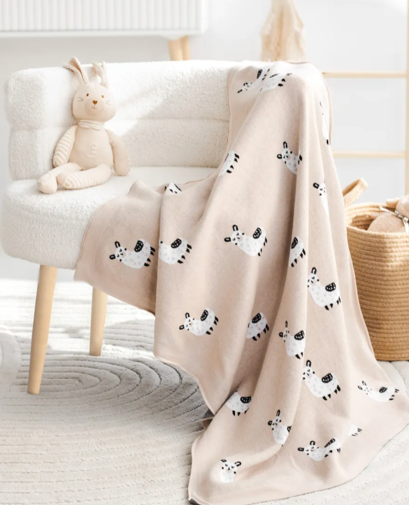 Baby Alpaca Cotton Knitted Blanket - Just Kidding Store