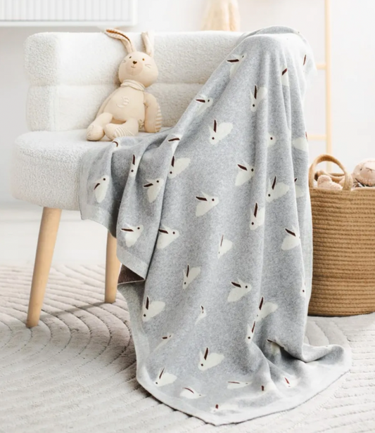 Baby Bunny Cotton Knitted Blanket - Just Kidding Store