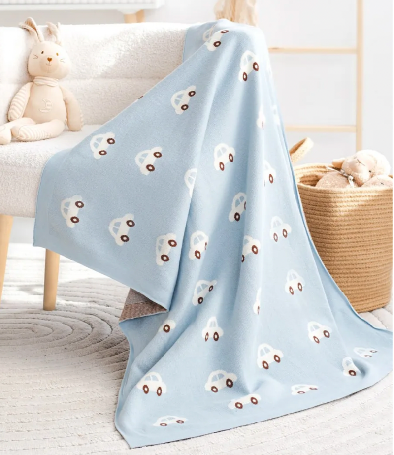 Mini Car Cotton Knit Blanket - Just Kidding Store