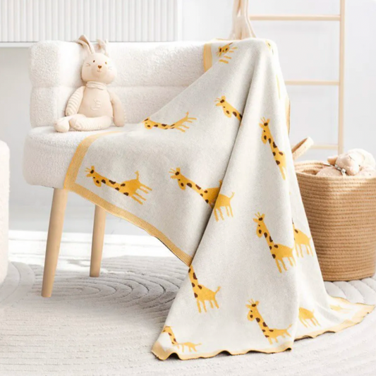 Little Giraffe Baby Children Cotton Knit Blanket - Just Kidding Store