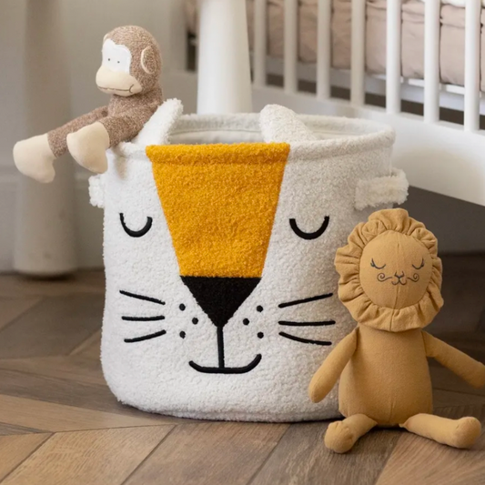 Fluffy Lion Toy Storage Basket - Just  Kidding Store