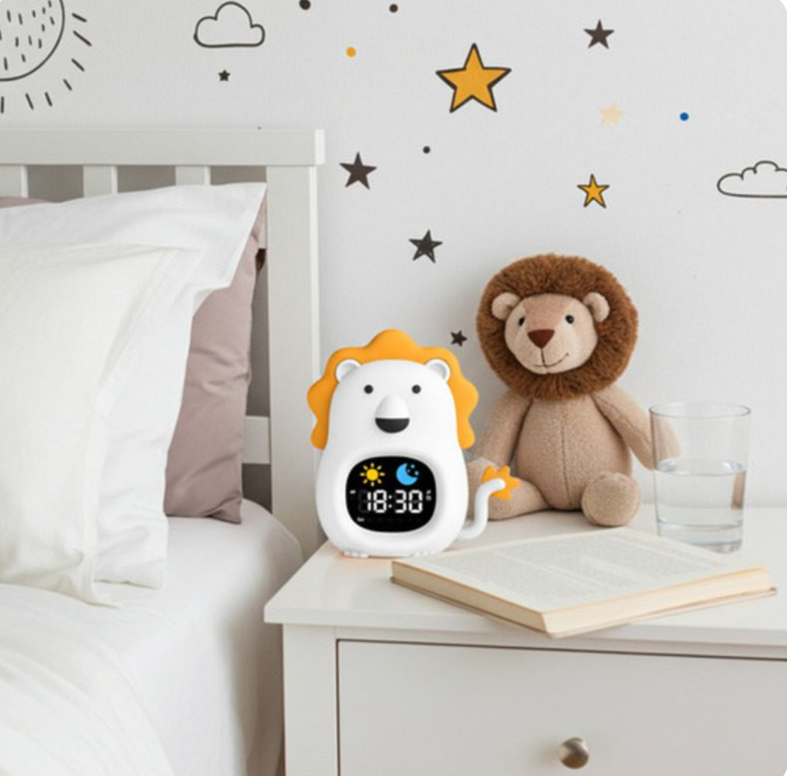 Lion Alarm Clock Touch Control Night Light - Just Kidding Store