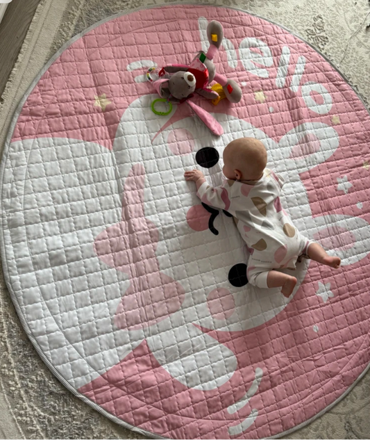 Activity Play Mat - Toy Storage Bag - White Bunny