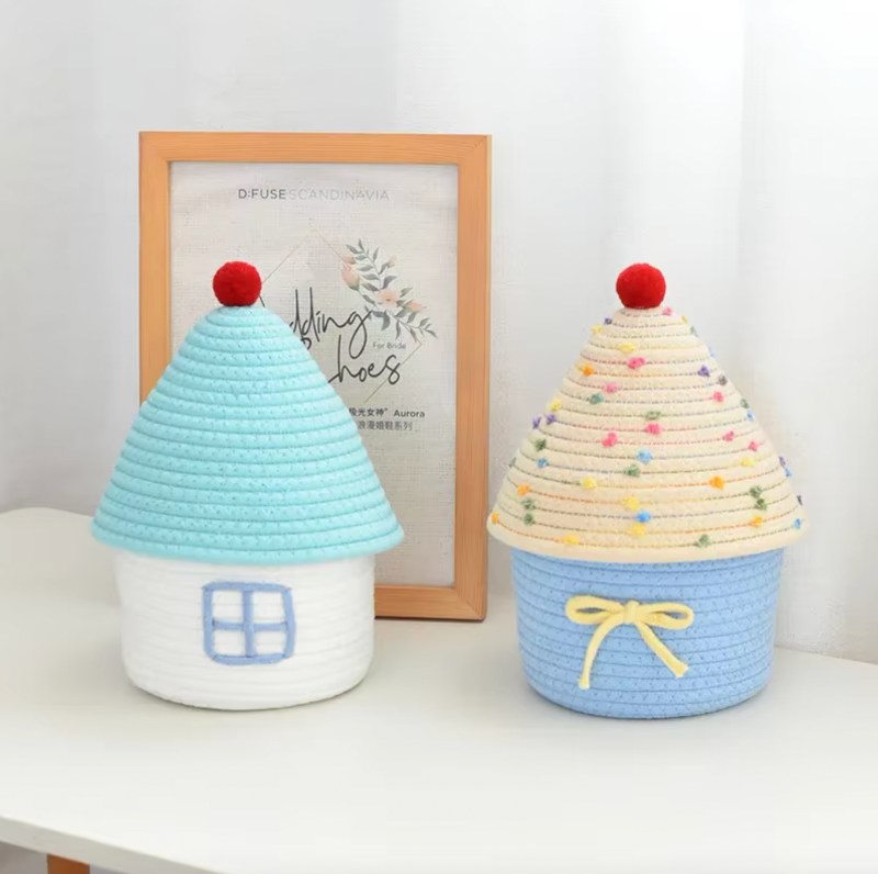Crochet Cottage Cotton Rope Storage Baskets - Just Kidding Store