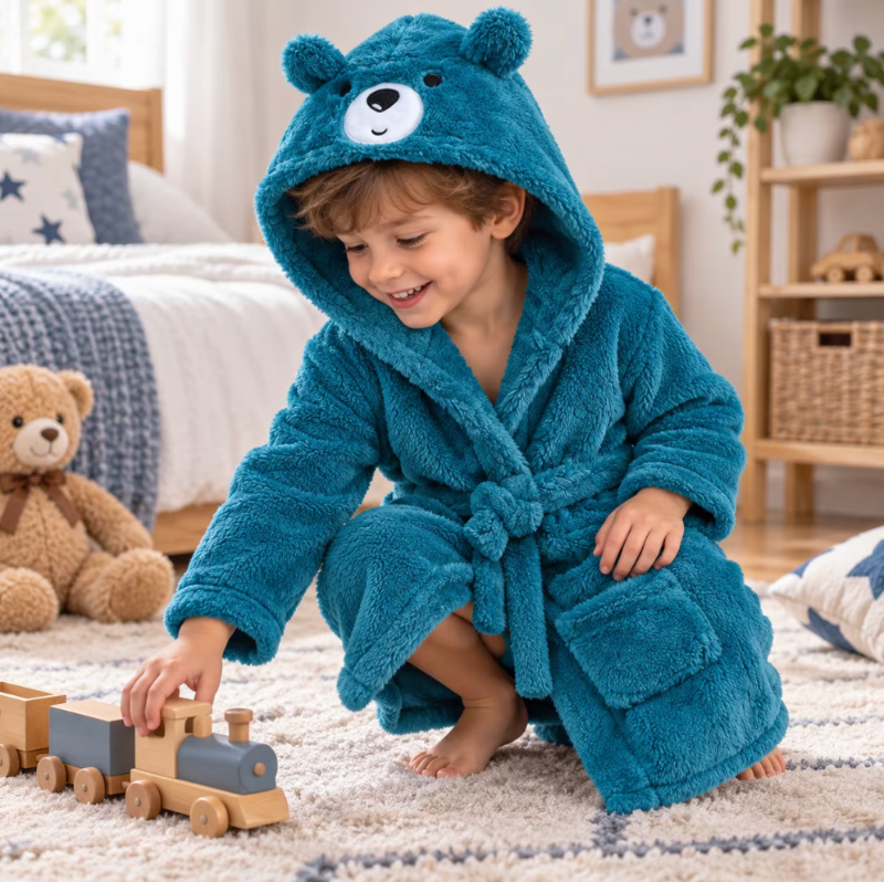 Cozy Bear Winter Children's Robe - Just Kidding Store