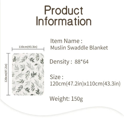 Floral Muslin Blanket - 2 Layers Cotton Swaddle - Just Kidding Store