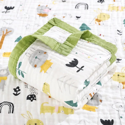 6 Layers Cotton Blanket Baby Kids Muslin Wrap - Just Kidding Store
