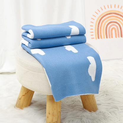 White Clouds Knit Blanket - Just Kidding Store
