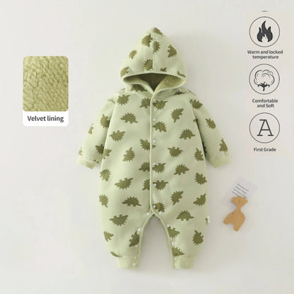 Cozy Critter Warm Fleece Hooded Rompers - Just Kidding Store