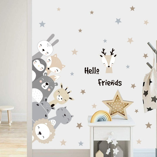 Peeking Animals Corner Wall Decal - Just Kidding Store
