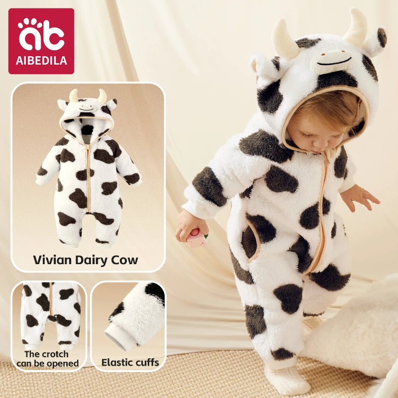 Animal Coral Fleece Baby Toddle Jumpsuit - Just Kidding Store