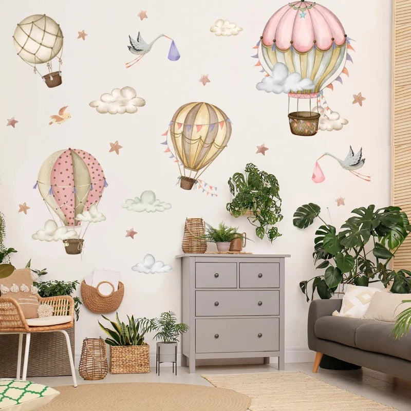 Balloon Ceiling Sticker Hot Air Balloon Wall Decal - Just Kidding Store