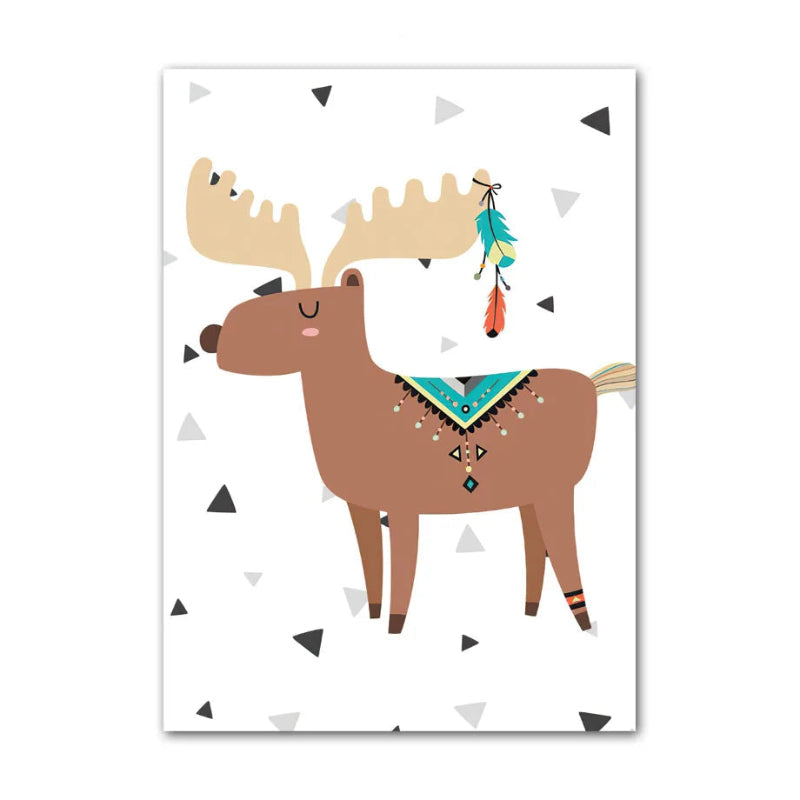 Tribal Animals Canvas Posters - Just Kidding Store