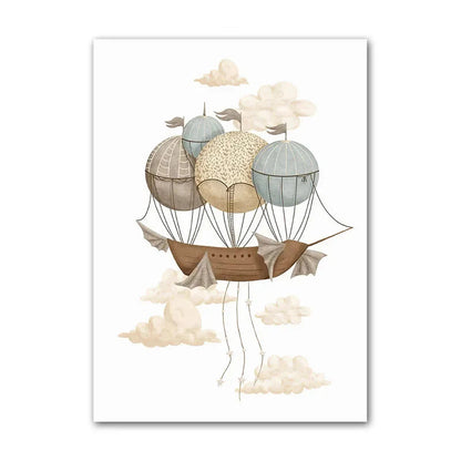 Watercolour Celestial Whales Nursery Canvas Prints - Just Kidding Store