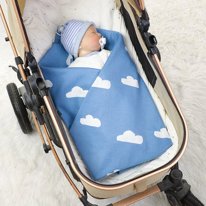 White Clouds Knit Blanket - Just Kidding Store
