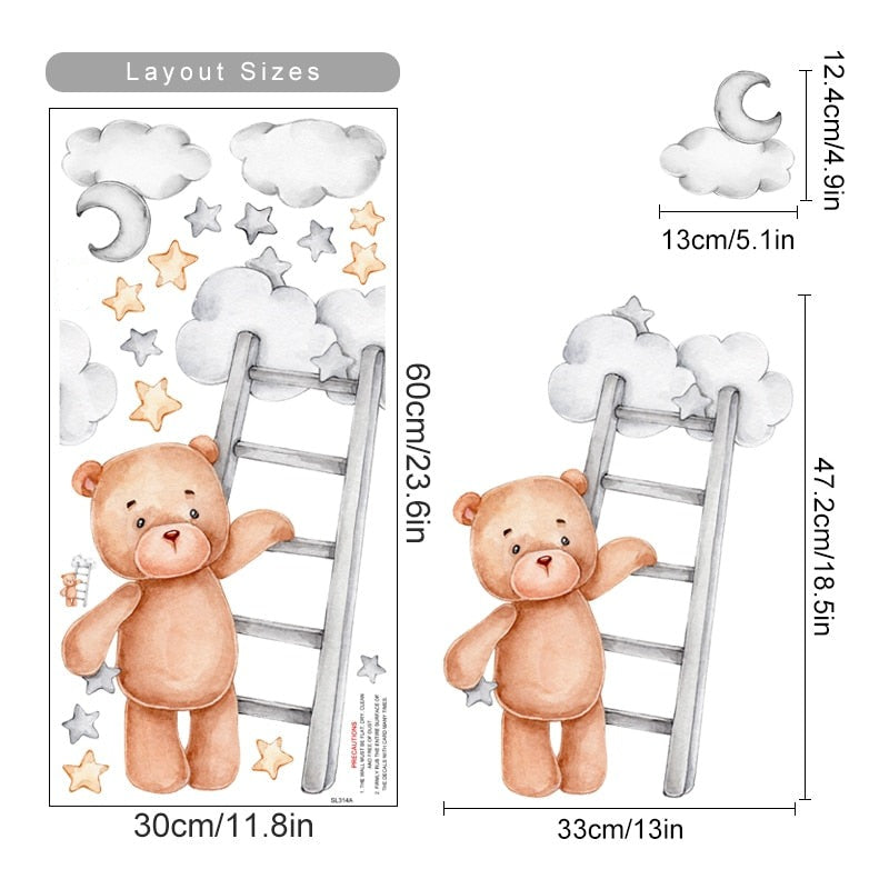 Cloud Teddy Bear Wall Decal - Just Kidding Store