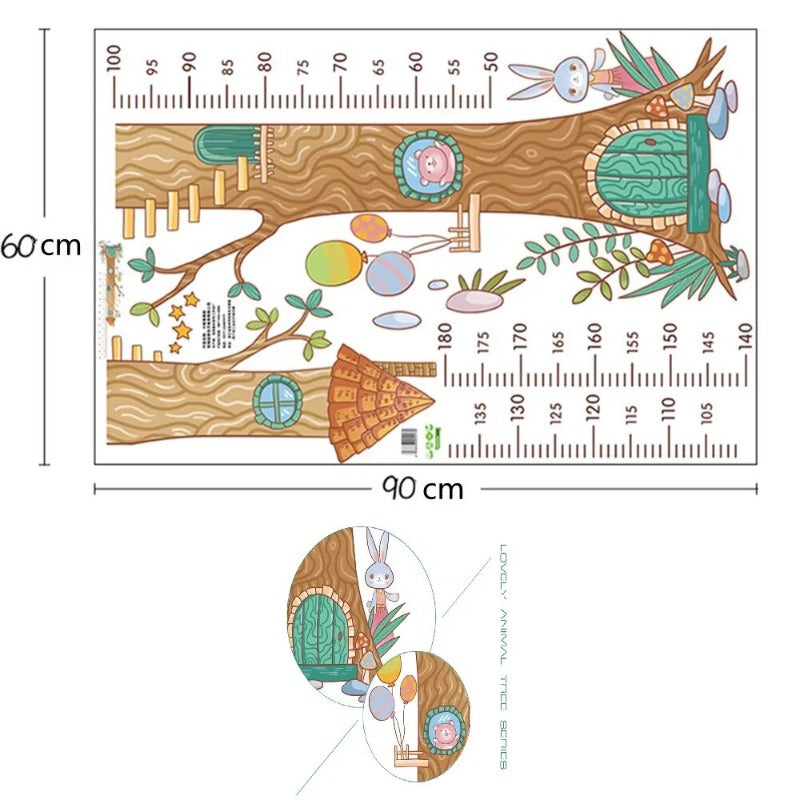 Growing Tree Height Measure Decal - Growth Chart Sticker - Just Kidding Store