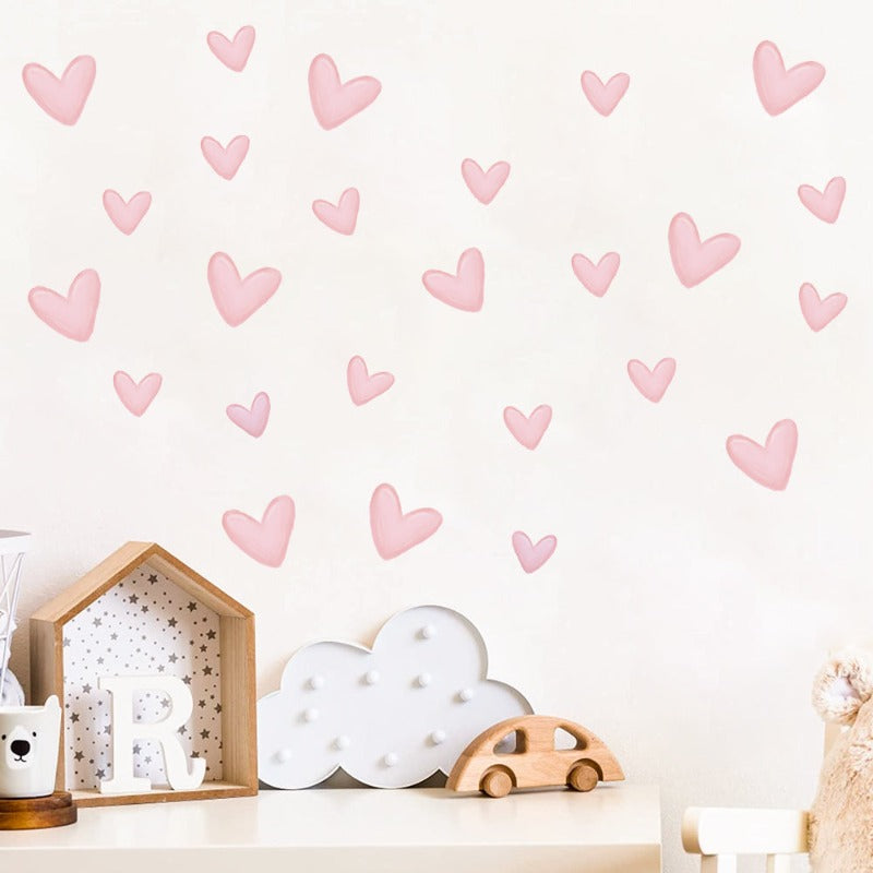 Blush Pink Hearts Wall Decals - Just Kidding Store