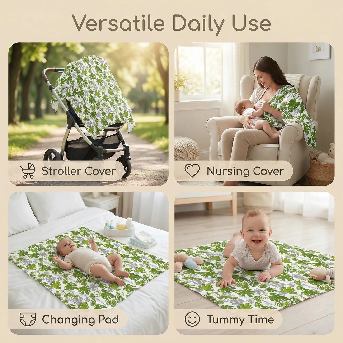Muslin Blanket - 2 Layers Cotton Swaddle