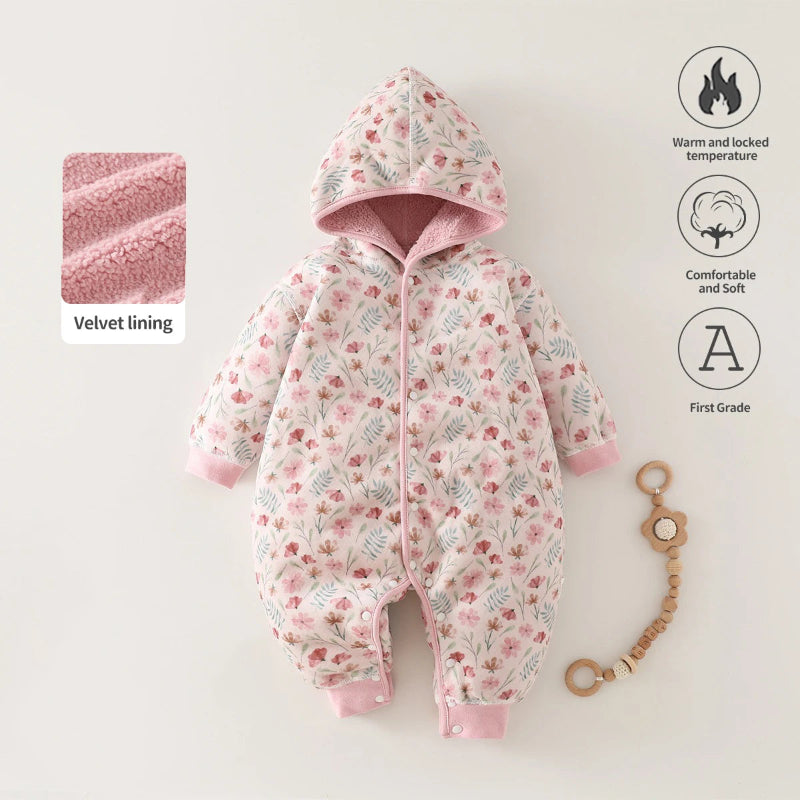 Cozy Critter Warm Fleece Hooded Rompers - Just Kidding Store