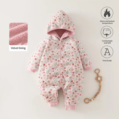 Cozy Critter Warm Fleece Hooded Rompers - Just Kidding Store