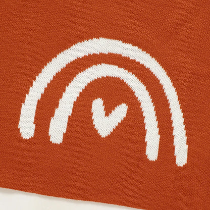 Rainbow Heart Knit Blanket - Just Kidding Store