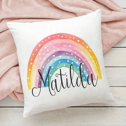Personalised Rainbow Pillow Case - Custom Cushion Cover - Just Kidding Store