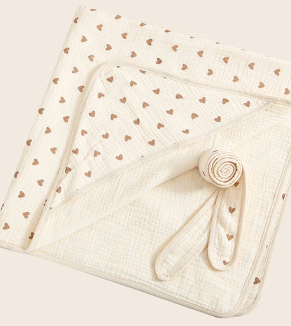 4 Layer Muslin Hooded Towel - Bath Poncho - Just Kidding Store