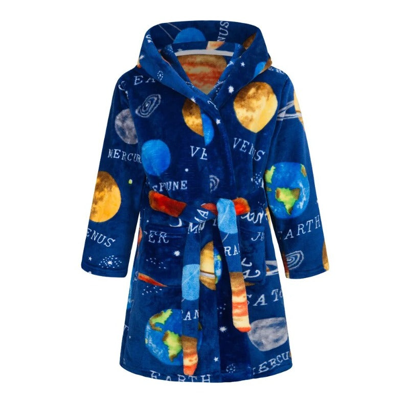 Winter Hooded Flannel Kids Robe - Just Kidding Store