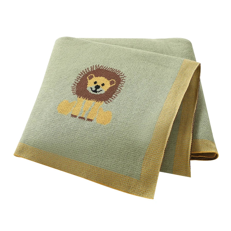 Baby Lion Cotton Knitted Blanket - Just Kidding Store
