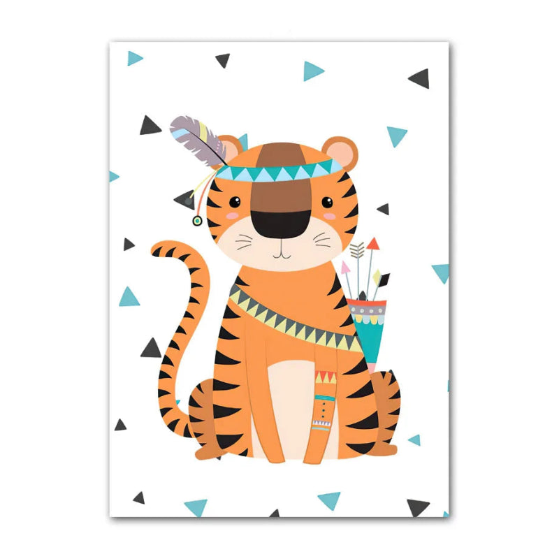 Tribal Animals Canvas Posters - Just Kidding Store