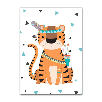 Tribal Animals Canvas Posters - Just Kidding Store