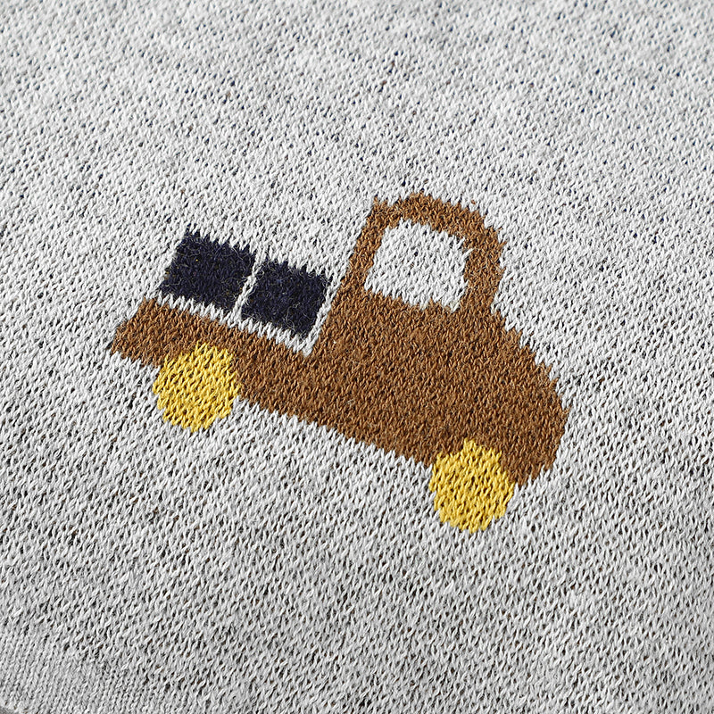 Brown Truck Cotton Knitted Baby Children Blanket - Just Kidding Store