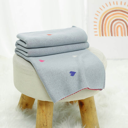 Mini Hearts Cotton Knitted Baby Blanket - Just Kidding Store